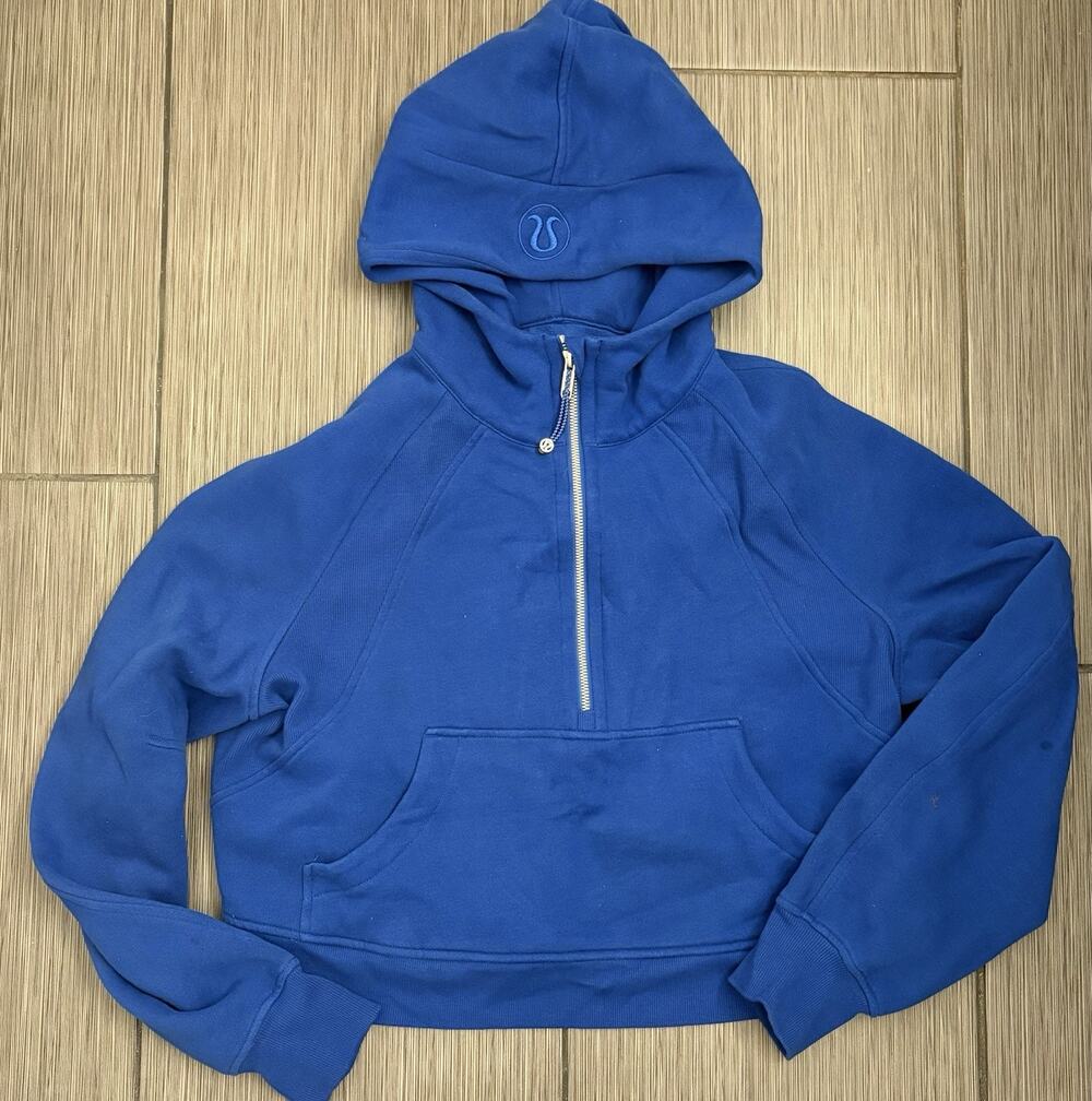 Lululemon Scuba Oversized Half-Zip Hoodie Womenâs M/L Royal Blue LW3HTOS